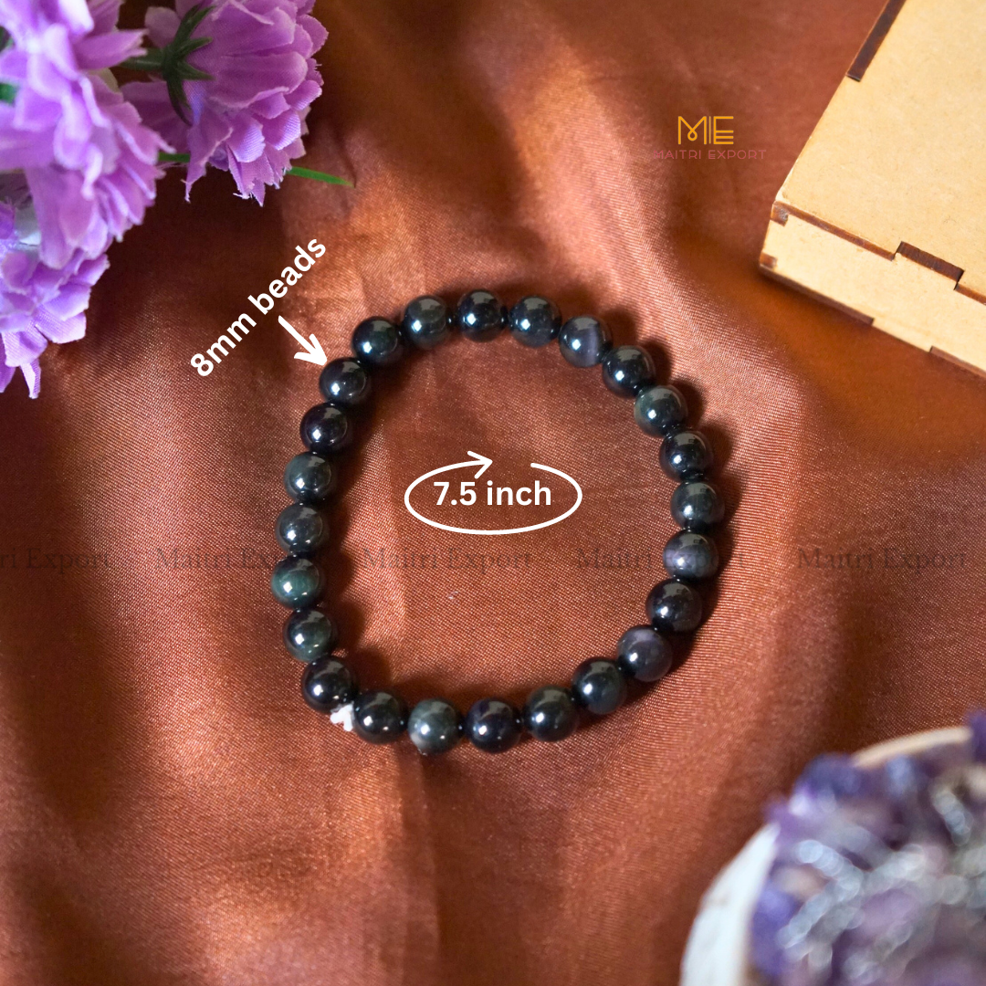 Rainbow Obsidian Natural Crystal Healing Bracelet-Maitri Export | Crystals Store