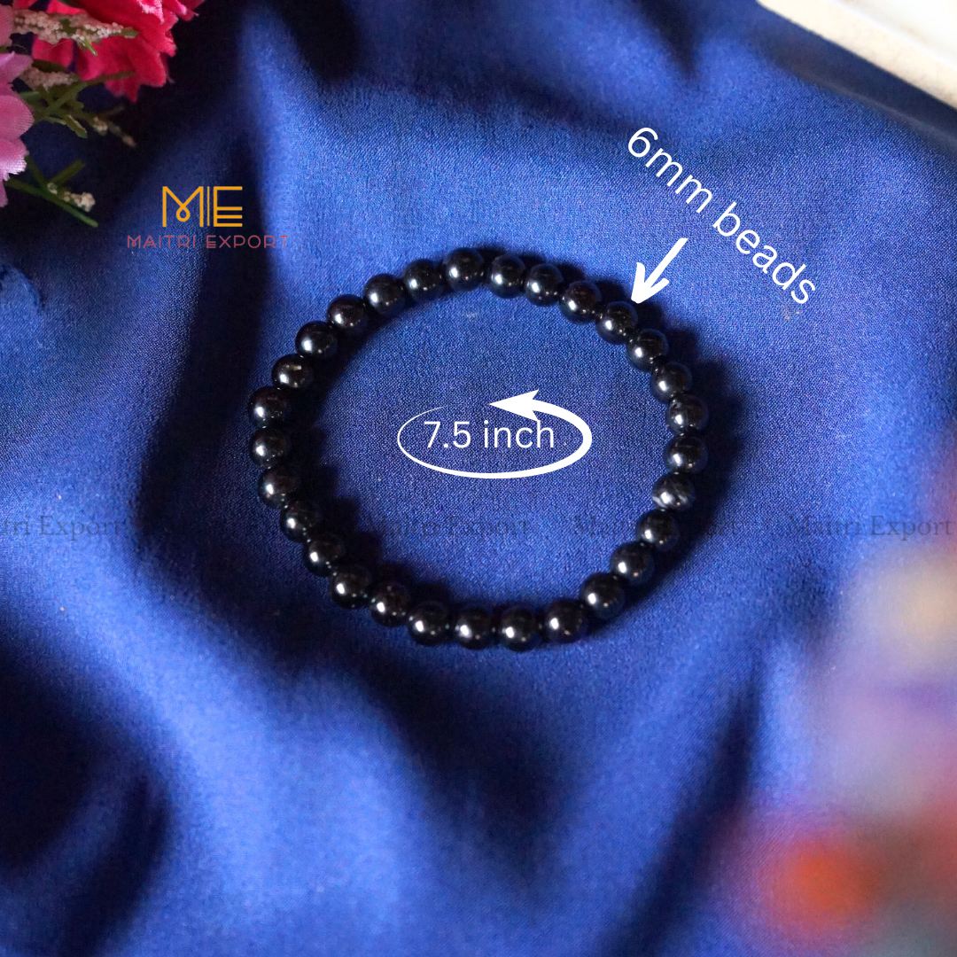 Black Tourmaline Natural Crystal Healing Bracelet-Maitri Export | Crystals Store