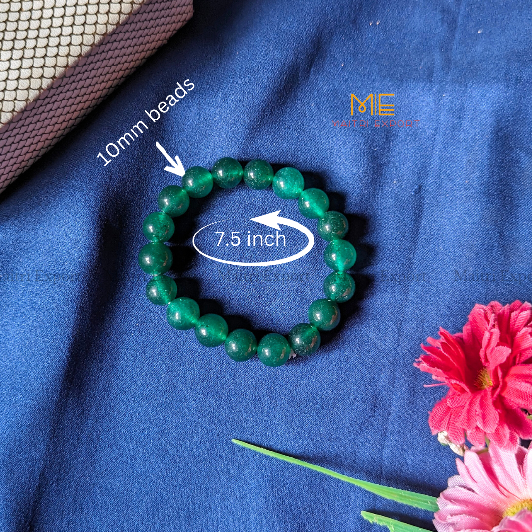 Green Jade Natural Crystal Healing Bracelet-Maitri Export | Crystals Store