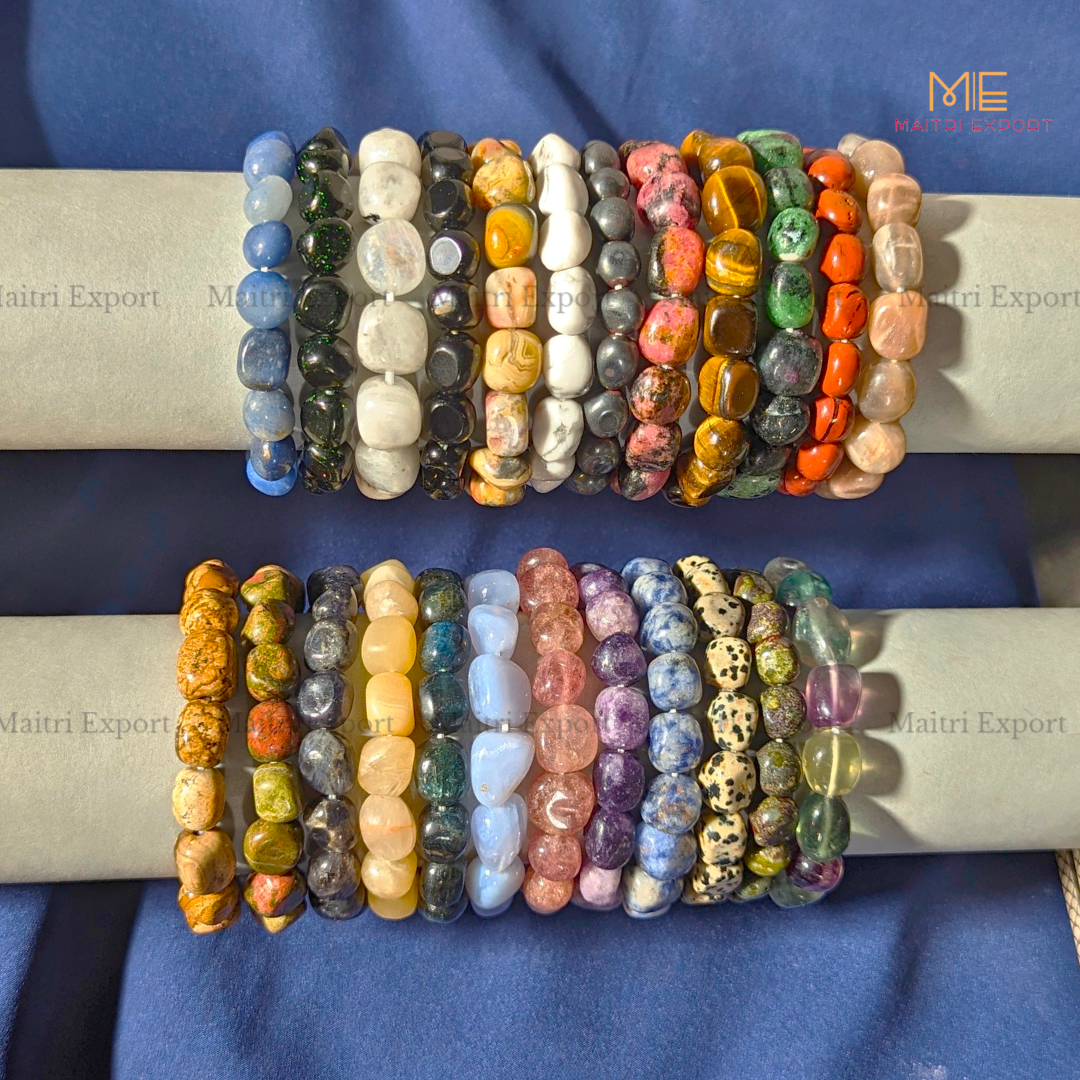 Small Tumble Crystal Beads Bracelet-Maitri Export | Crystals Store