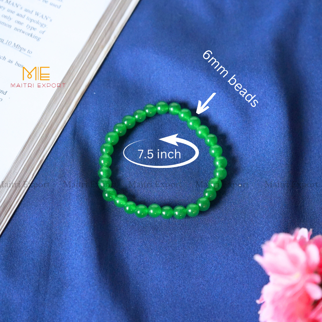 Green Jade Natural Crystal Healing Bracelet-Maitri Export | Crystals Store