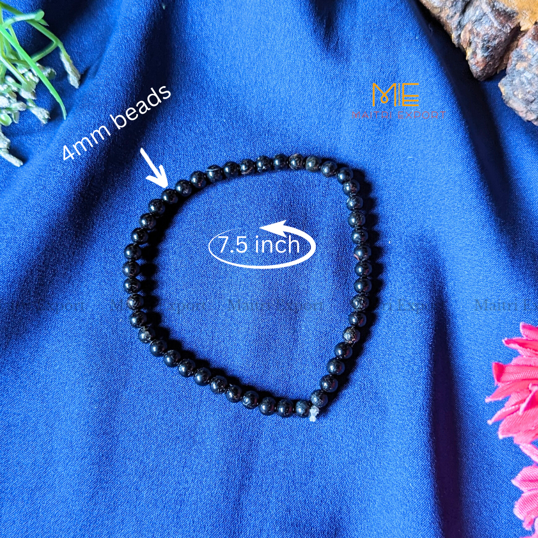 Black Tourmaline Natural Crystal Healing Bracelet-Maitri Export | Crystals Store