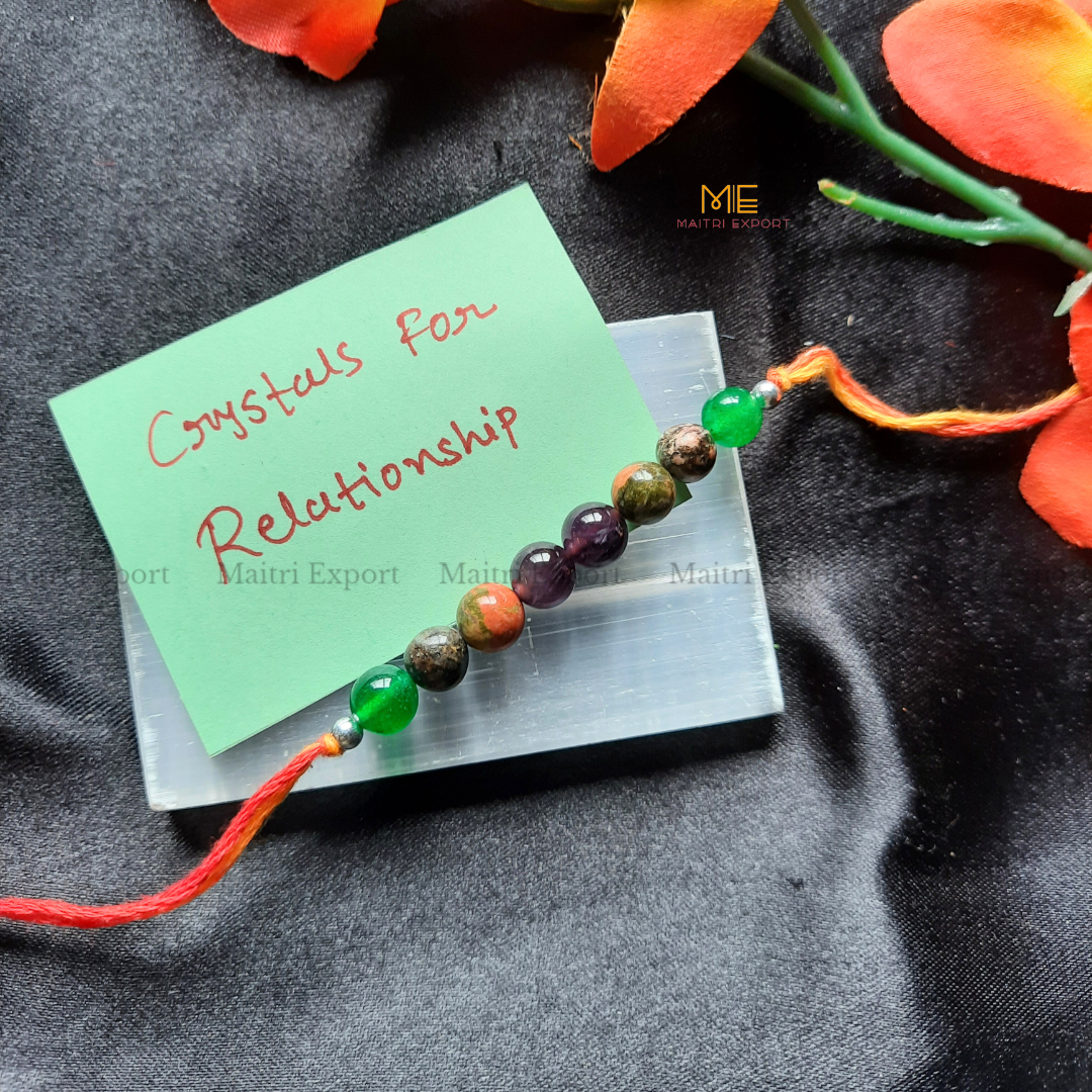 Natural crystal stone purposed rakhi-Relationship-simple-Maitri Export | Crystals Store