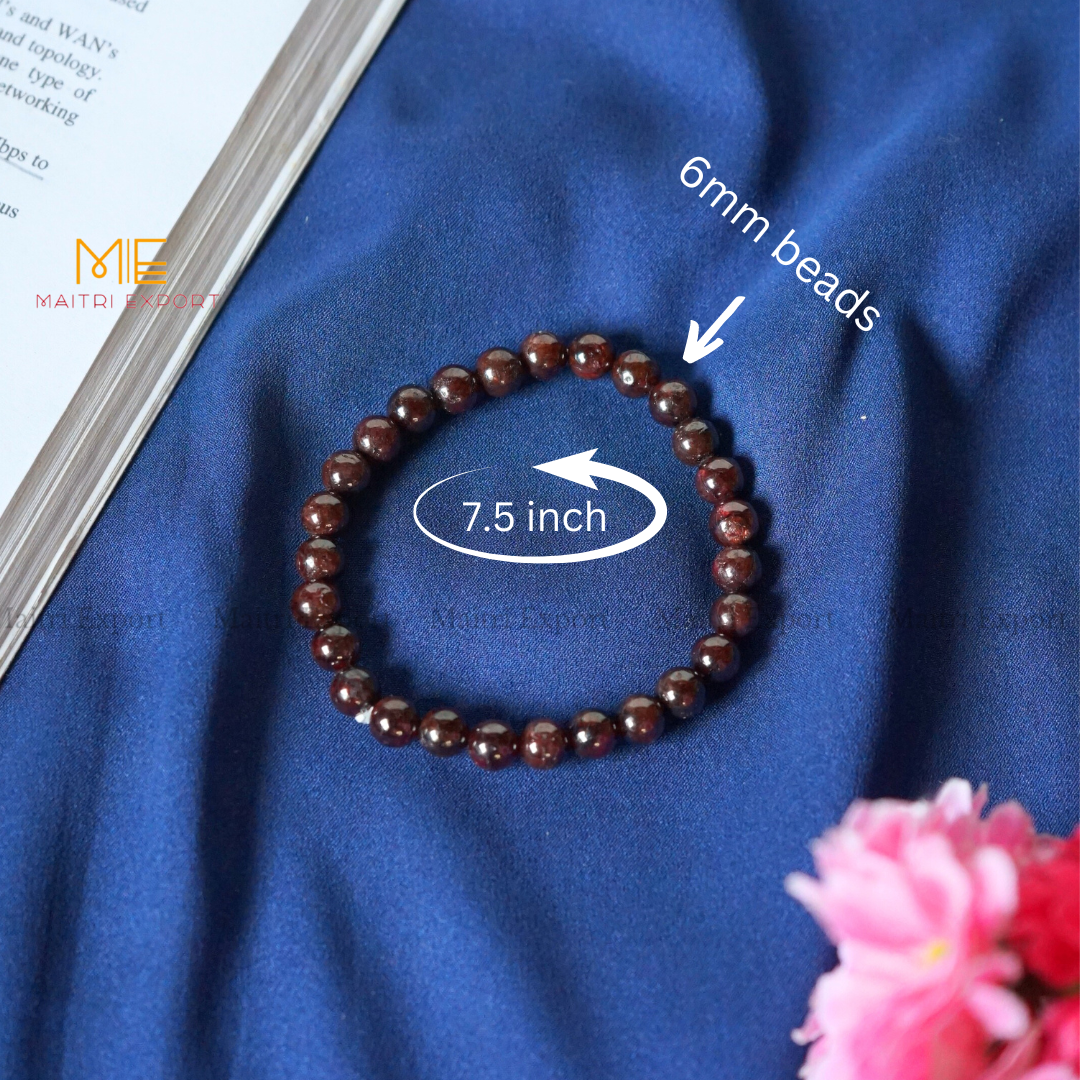 Garnet Natural Crystal Healing Bracelet-Maitri Export | Crystals Store