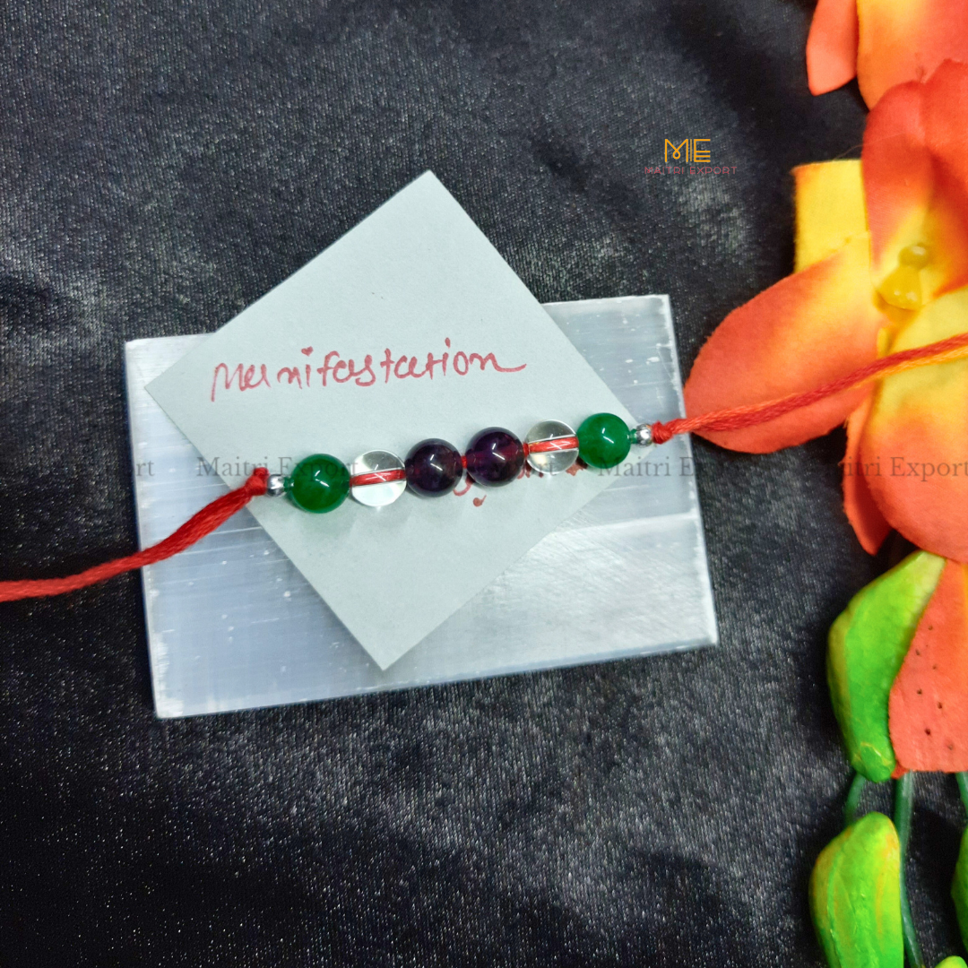 Natural crystal stone purposed rakhi-Manifestation-simple-Maitri Export | Crystals Store
