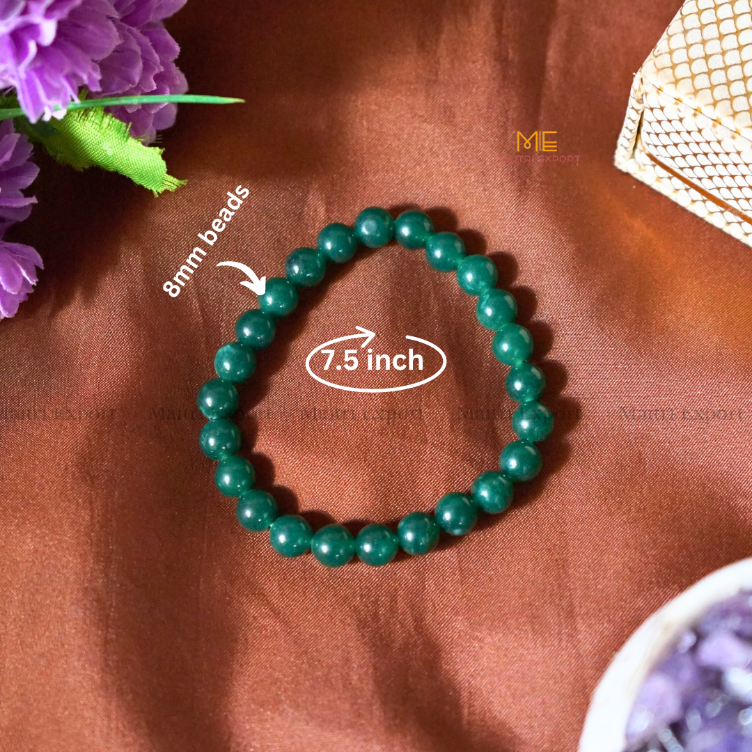 Green Jade Natural Crystal Healing Bracelet-Maitri Export | Crystals Store