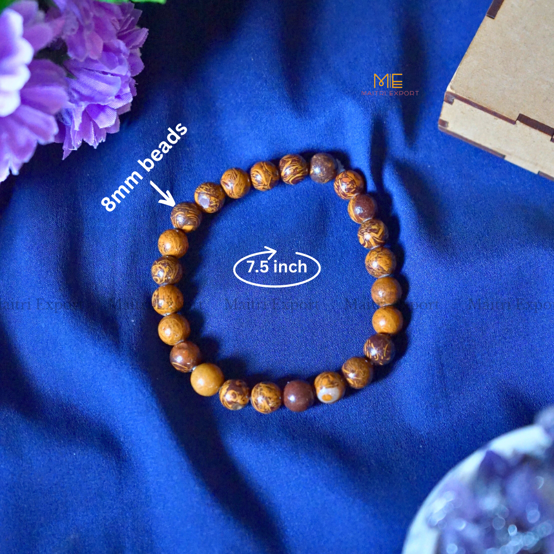 Calligraphy Jasper / Mariam Jasper 8mm Natural Crystal Healing Bracelet-Maitri Export | Crystals Store