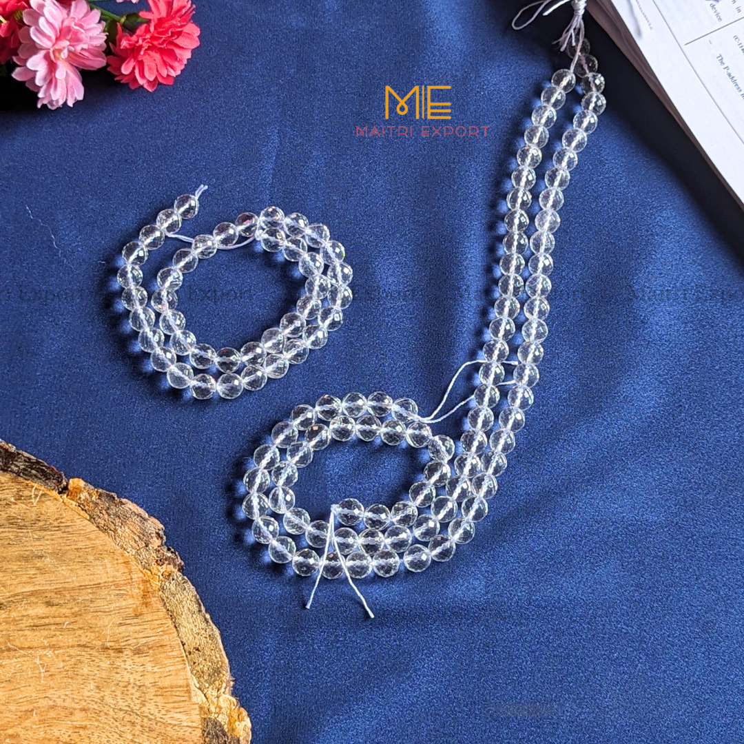 Loose 10mm Crystal Beads Faceted / Diamond cut Line for Bracelets / Jewellery-Maitri Export | Crystals Store