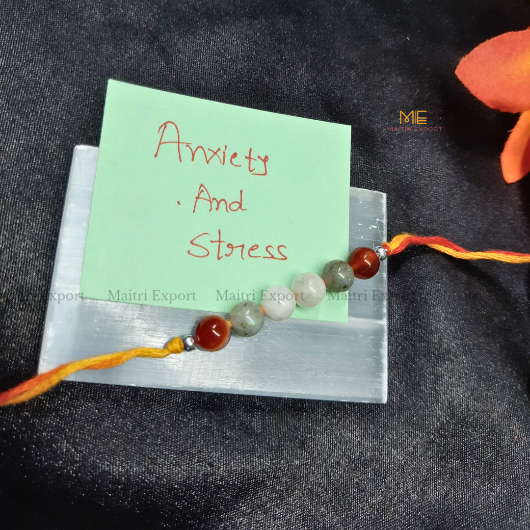 Natural crystal stone purposed rakhi-Anxiety & Stress Relief-simple-Maitri Export | Crystals Store