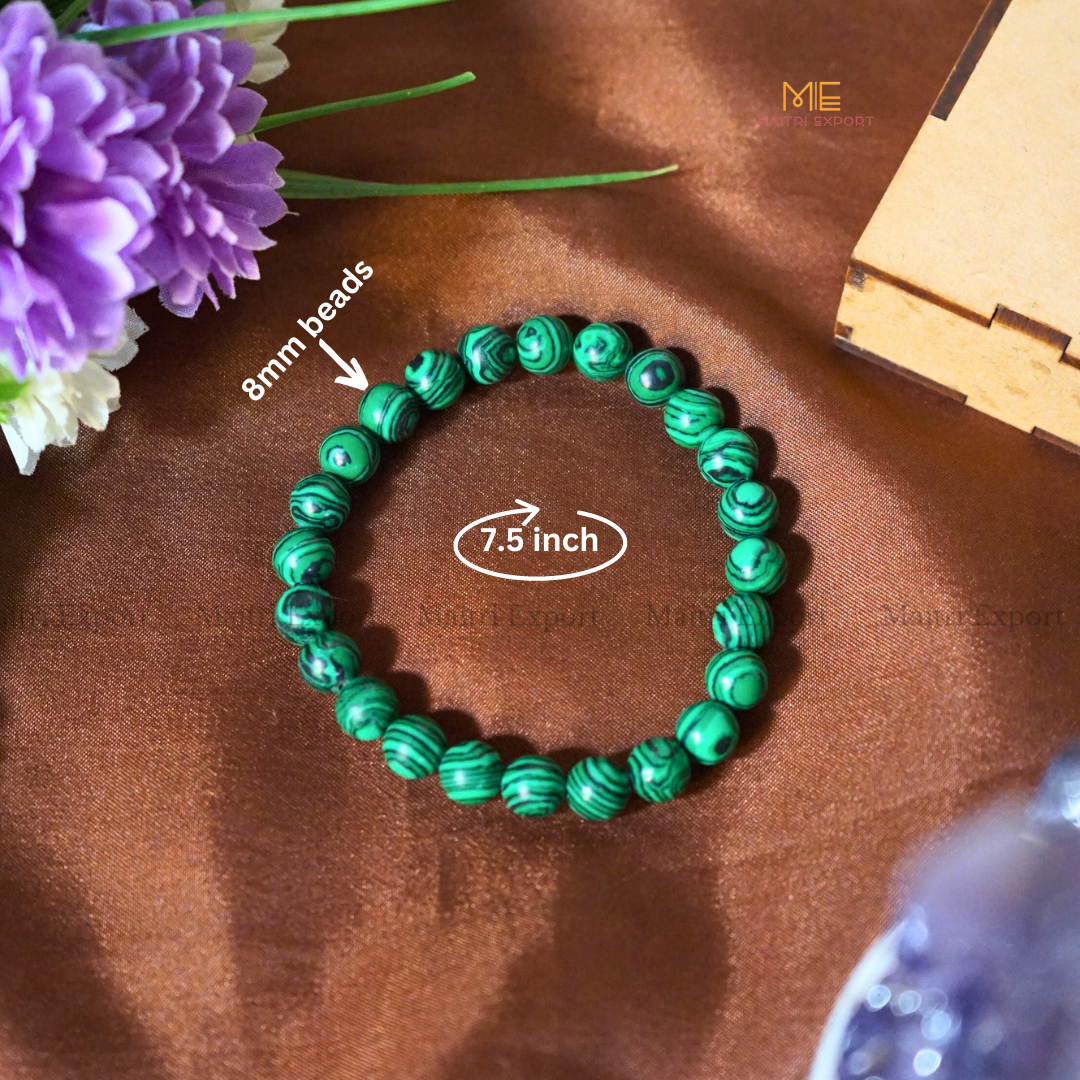 Malachite Duplicate 8mm Crystal Healing Bracelet-Maitri Export | Crystals Store