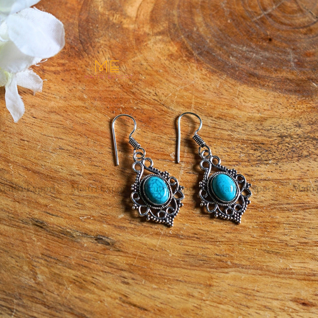 Natural crystal stones Hanging Earrings ( 1 )-Maitri Export | Crystals Store