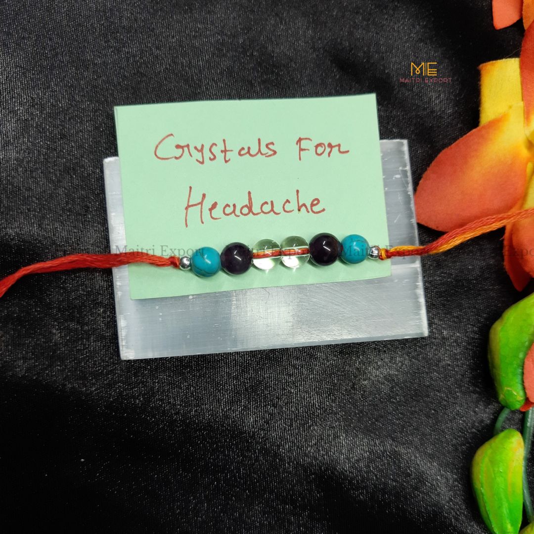 Natural crystal stone purposed rakhi-Headache-simple-Maitri Export | Crystals Store