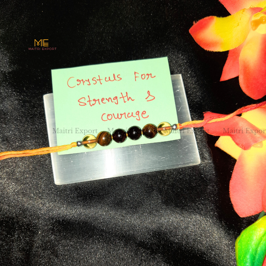 Natural crystal stone purposed rakhi-Strength & Courage-simple-Maitri Export | Crystals Store