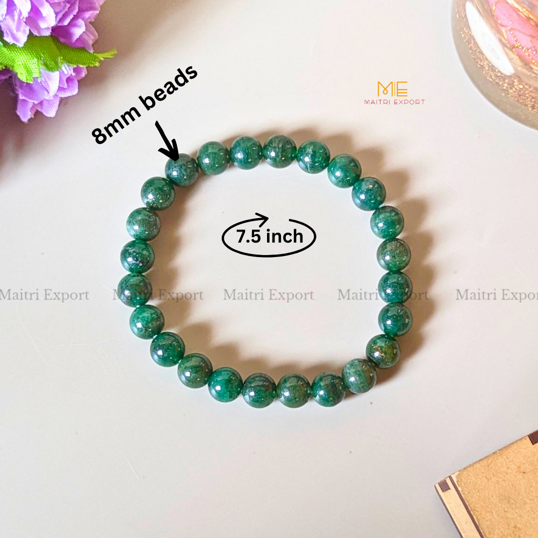 Green Jade 8mm Natural Star quality Crystal Healing Bracelet-Maitri Export | Crystals Store