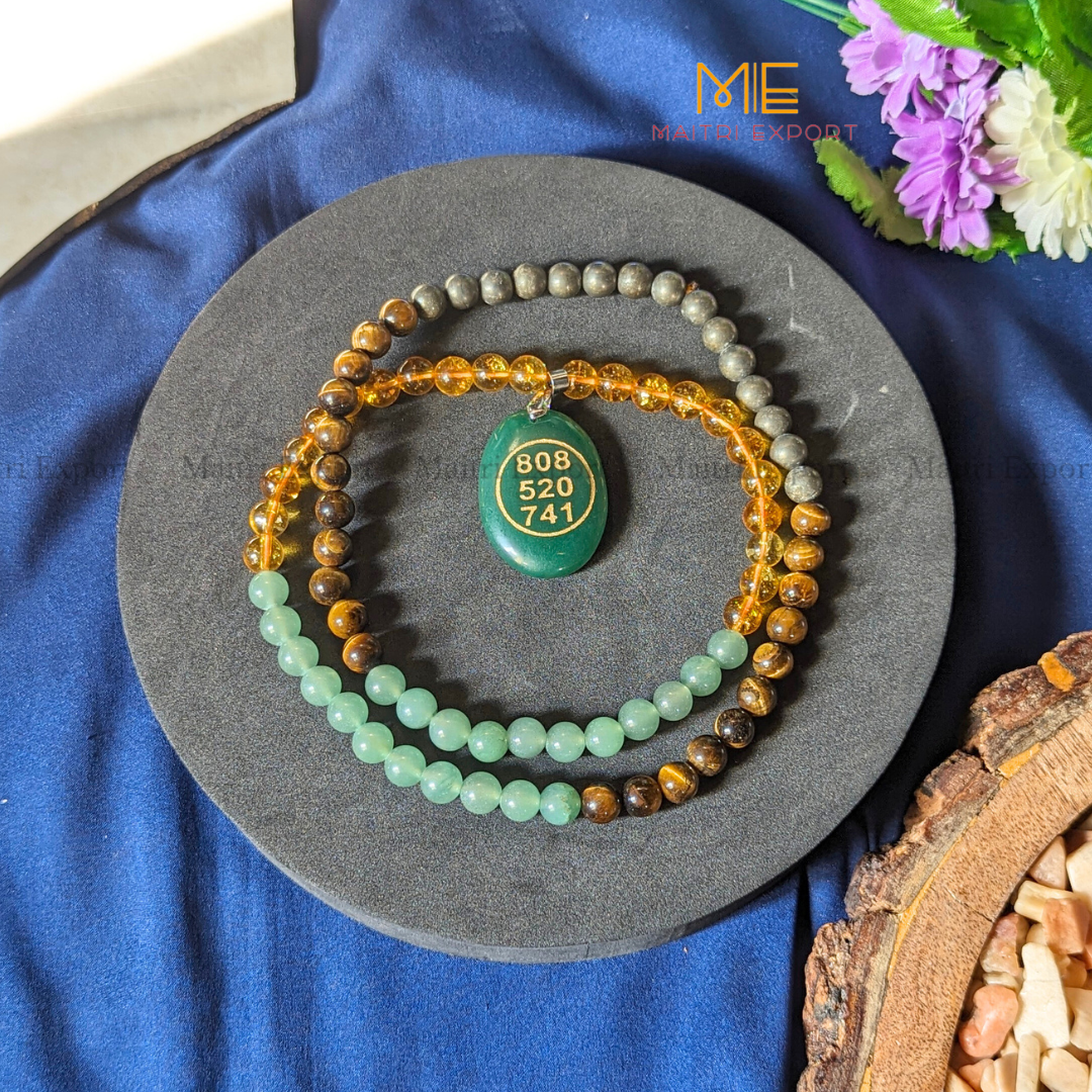 Money Magnet Mala with Zibu Symbol Pendant-Maitri Export | Crystals Store