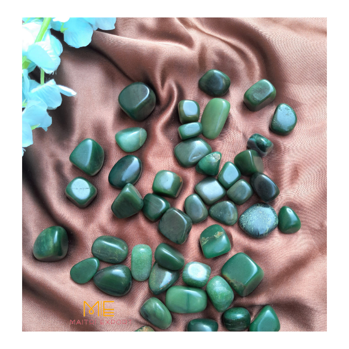 Green Jade Natural Crystal Healing Stone Tumble / Pocket Stone-Maitri Export | Crystals Store