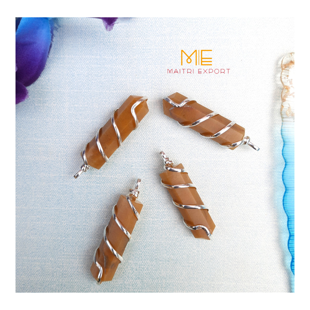 Single point wire wrapped pendant.-Maitri Export | Crystals Store