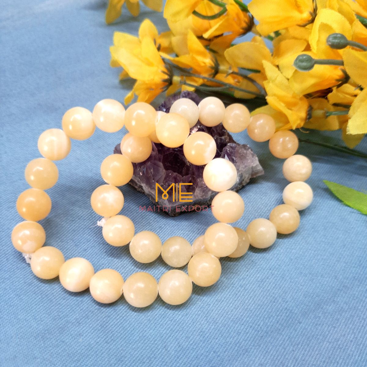 Calcite Natural Crystal Healing Bracelet-Maitri Export | Crystals Store