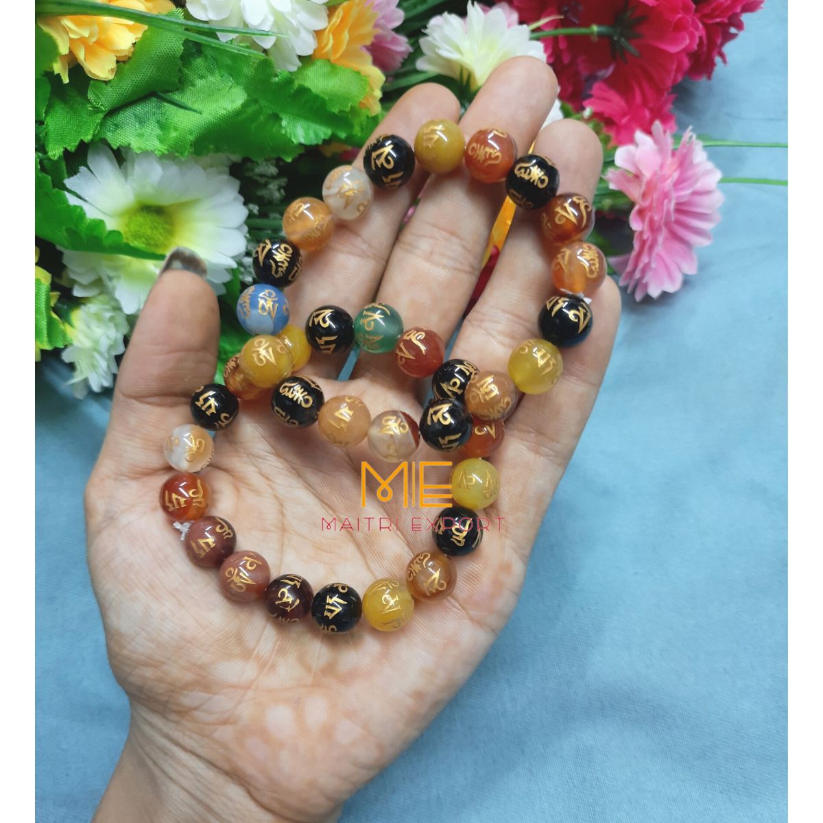 Om Mani Multi Crystal Healing Bracelet-Maitri Export | Crystals Store
