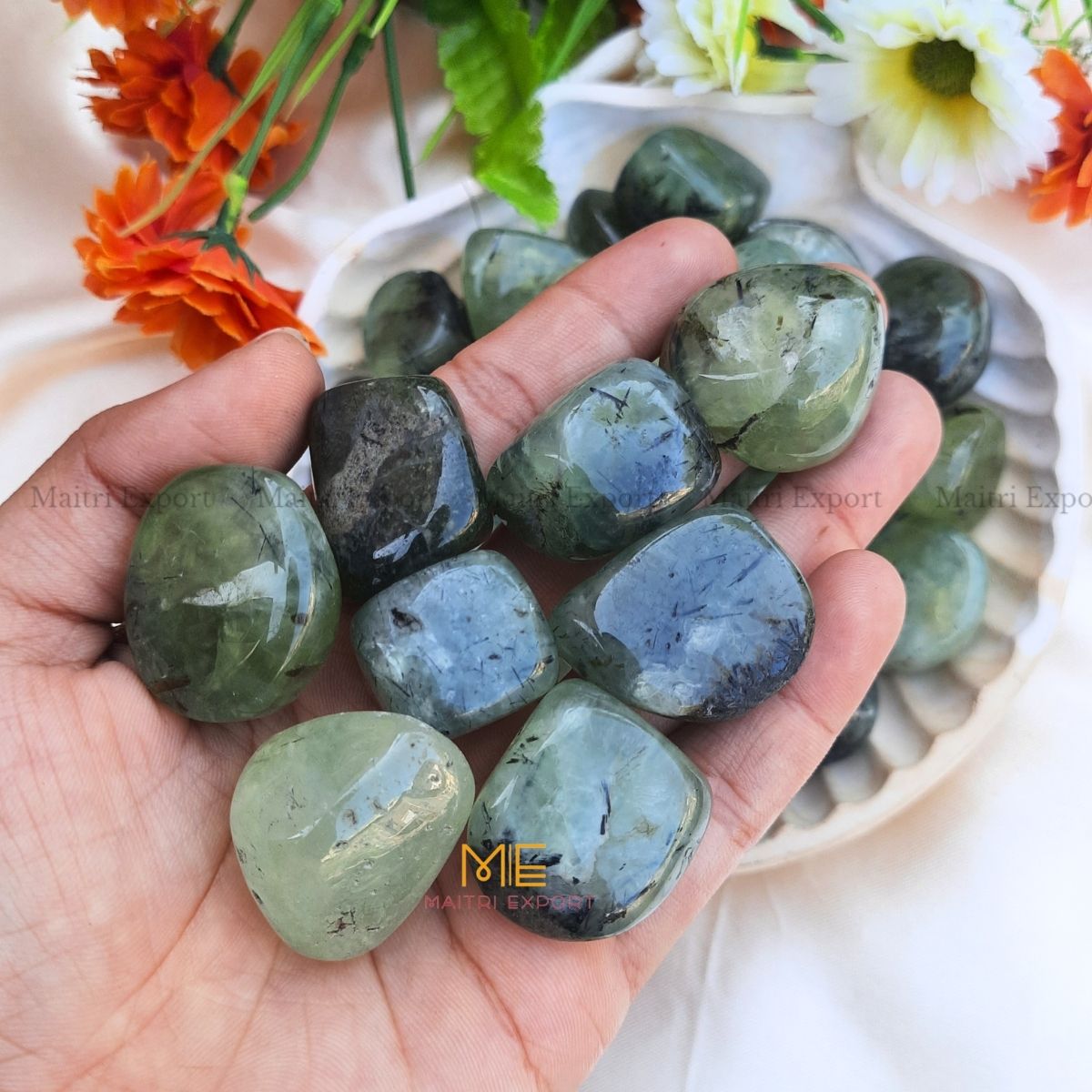 Prehnite Natural Crystal Healing Stone Tumble / Pocket Stone-Maitri Export | Crystals Store