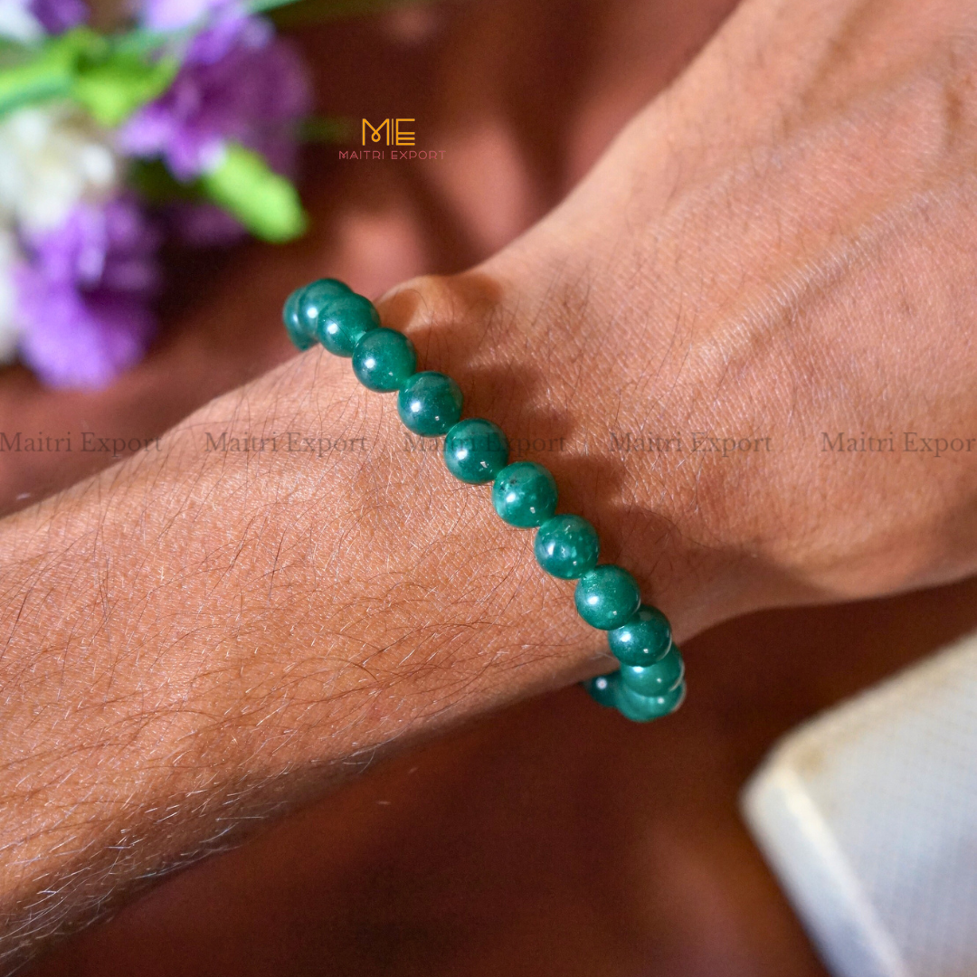 Green Jade Natural Crystal Healing Bracelet-Maitri Export | Crystals Store
