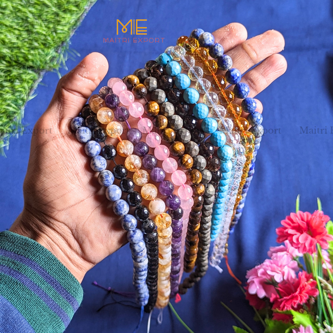 Loose 10mm Crystal Beads Faceted / Diamond cut Line for Bracelets / Jewellery-Maitri Export | Crystals Store