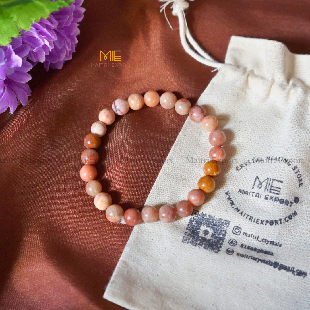 Sunstone 8mm Natural Crystal Healing Bracelet-Maitri Export | Crystals Store