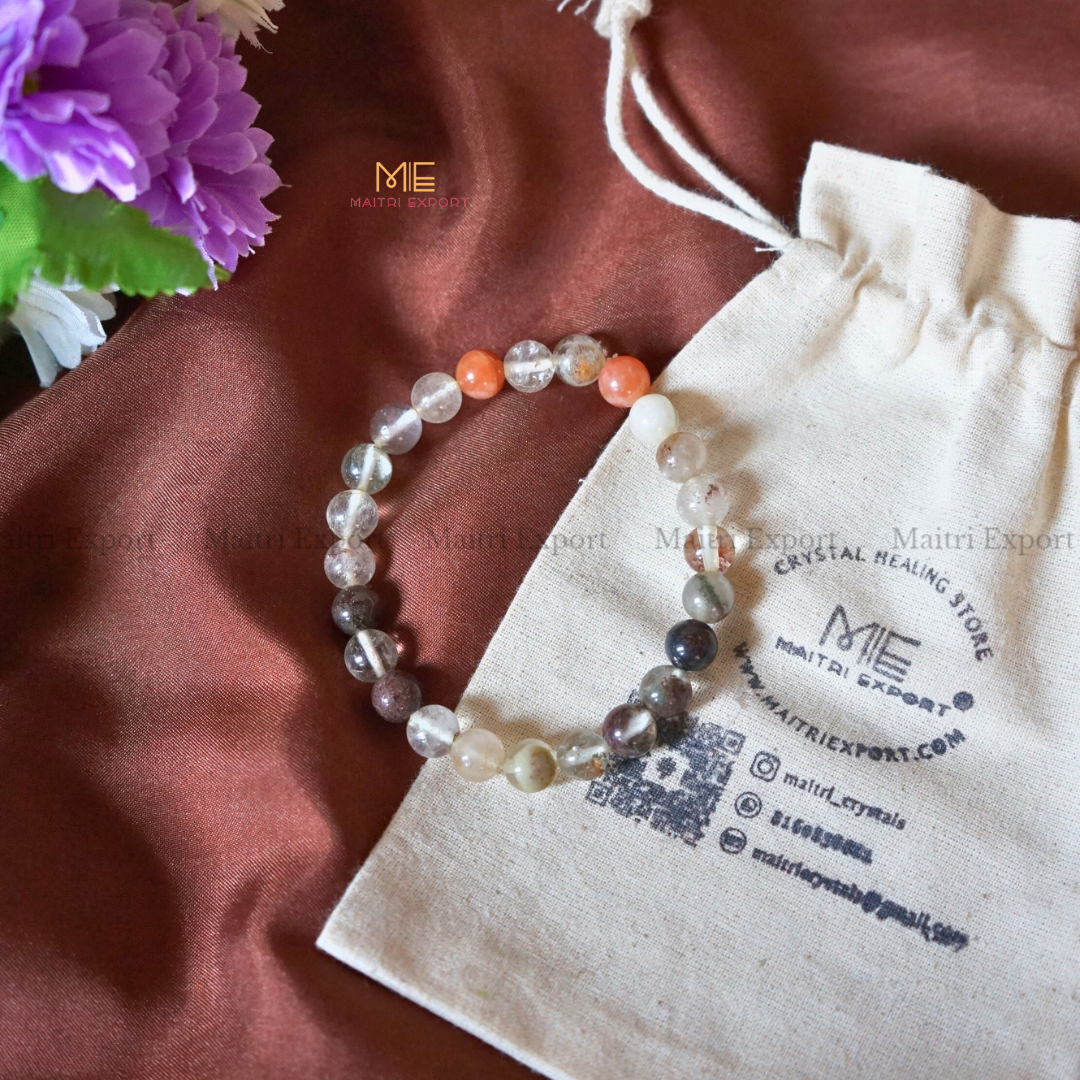 Lodolite/Garden Quartz 8mm Crystal Healing Bracelet-Maitri Export | Crystals Store