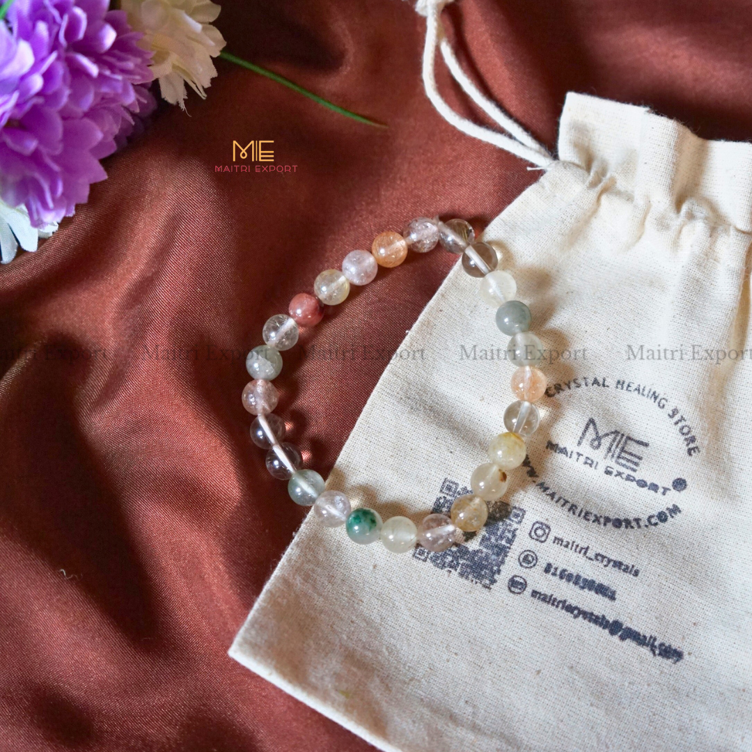 Multi Rutile 8mm Natural Crystal Healing Bracelet-Maitri Export | Crystals Store
