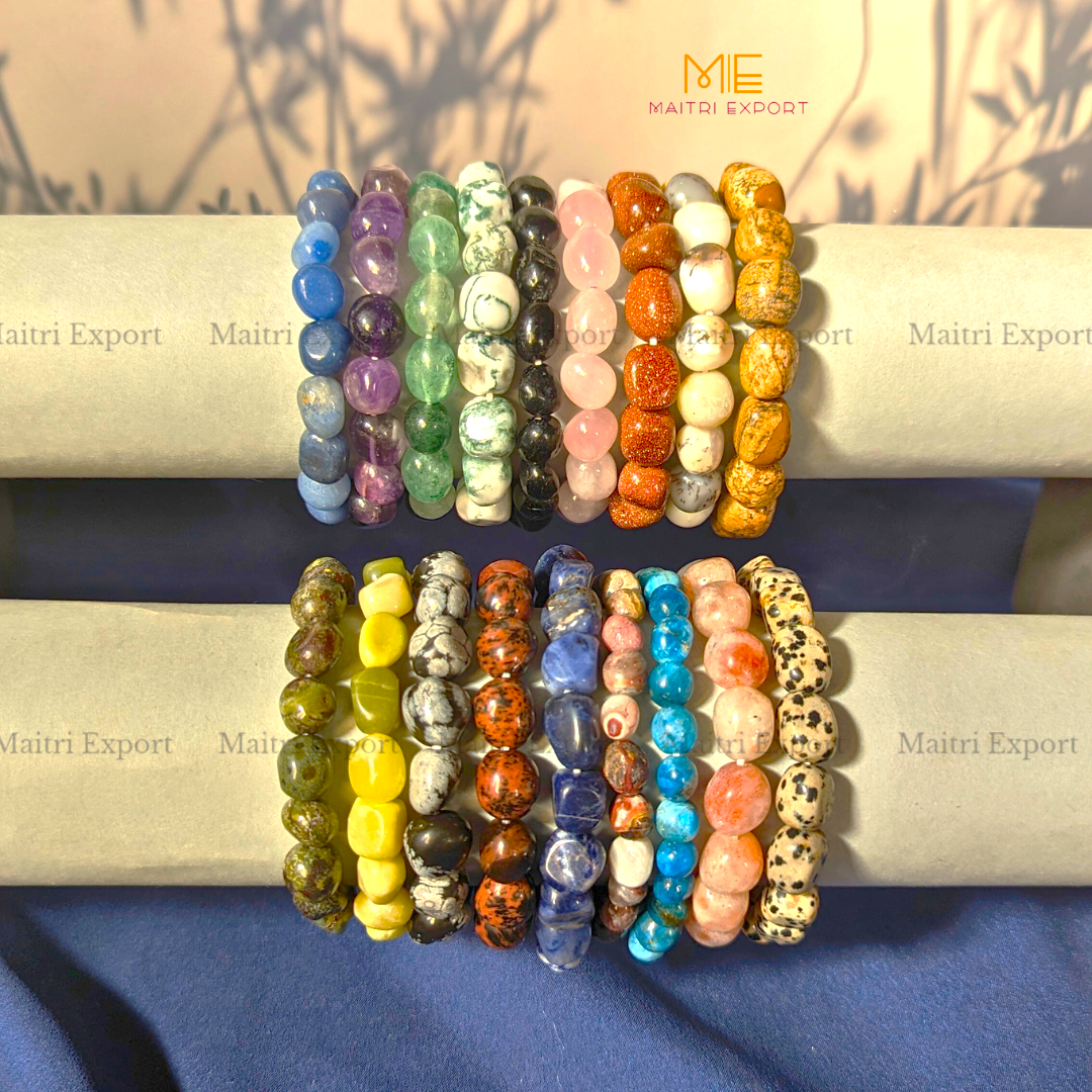 Small Tumble Crystal Beads Bracelet-Maitri Export | Crystals Store