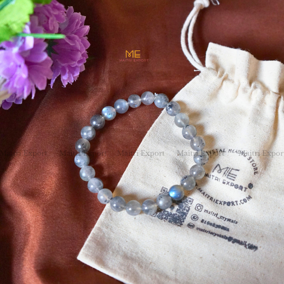 Labradorite Star Quality 8mm Natural Crystal Healing Bracelet-Maitri Export | Crystals Store