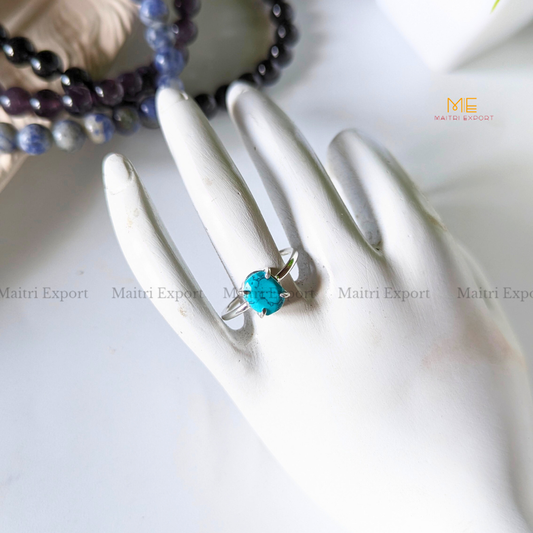 Natural Healing Crystal Stone Oval Faceted Gem quality Ring ( Rhodium polish, Anti tarnish )-Maitri Export | Crystals Store