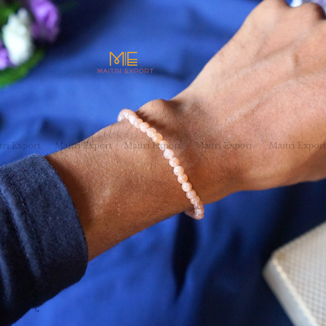 4mm crystal round beads stretchable bracelet.-Maitri Export | Crystals Store