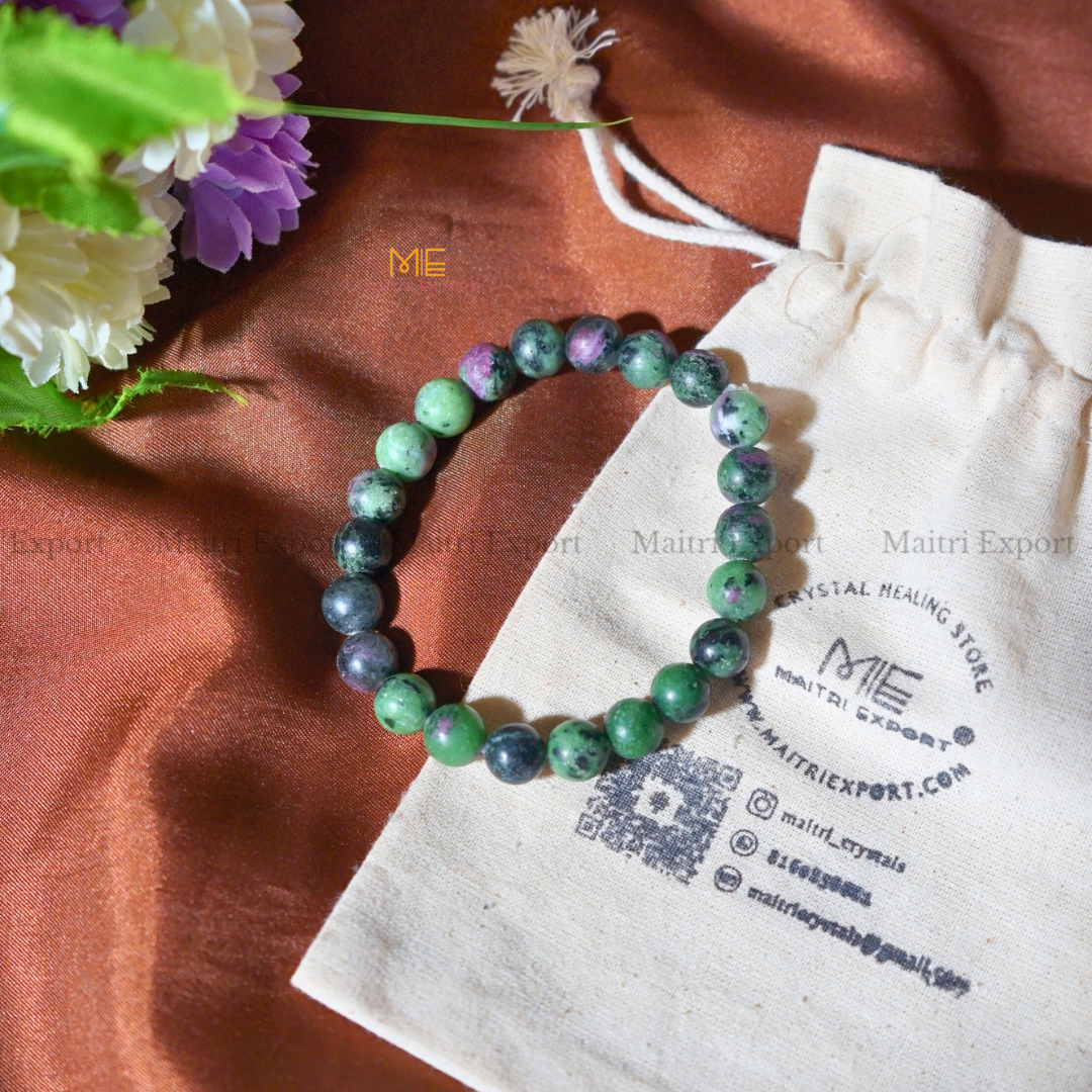 Ruby Zoisite 8mm Natural Crystal Healing Bracelet-Maitri Export | Crystals Store