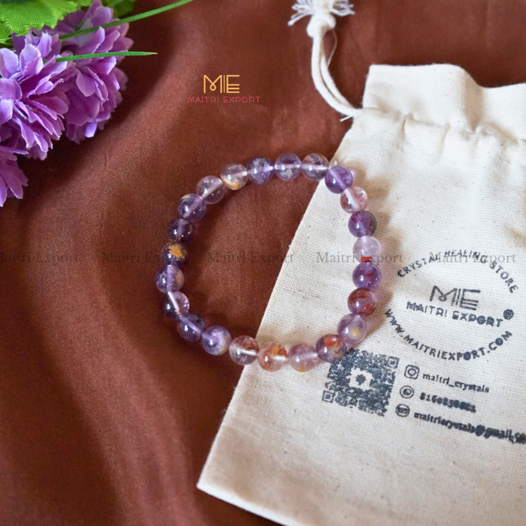 Ametrine 8mm Natural Crystal Healing Bracelet-Maitri Export | Crystals Store