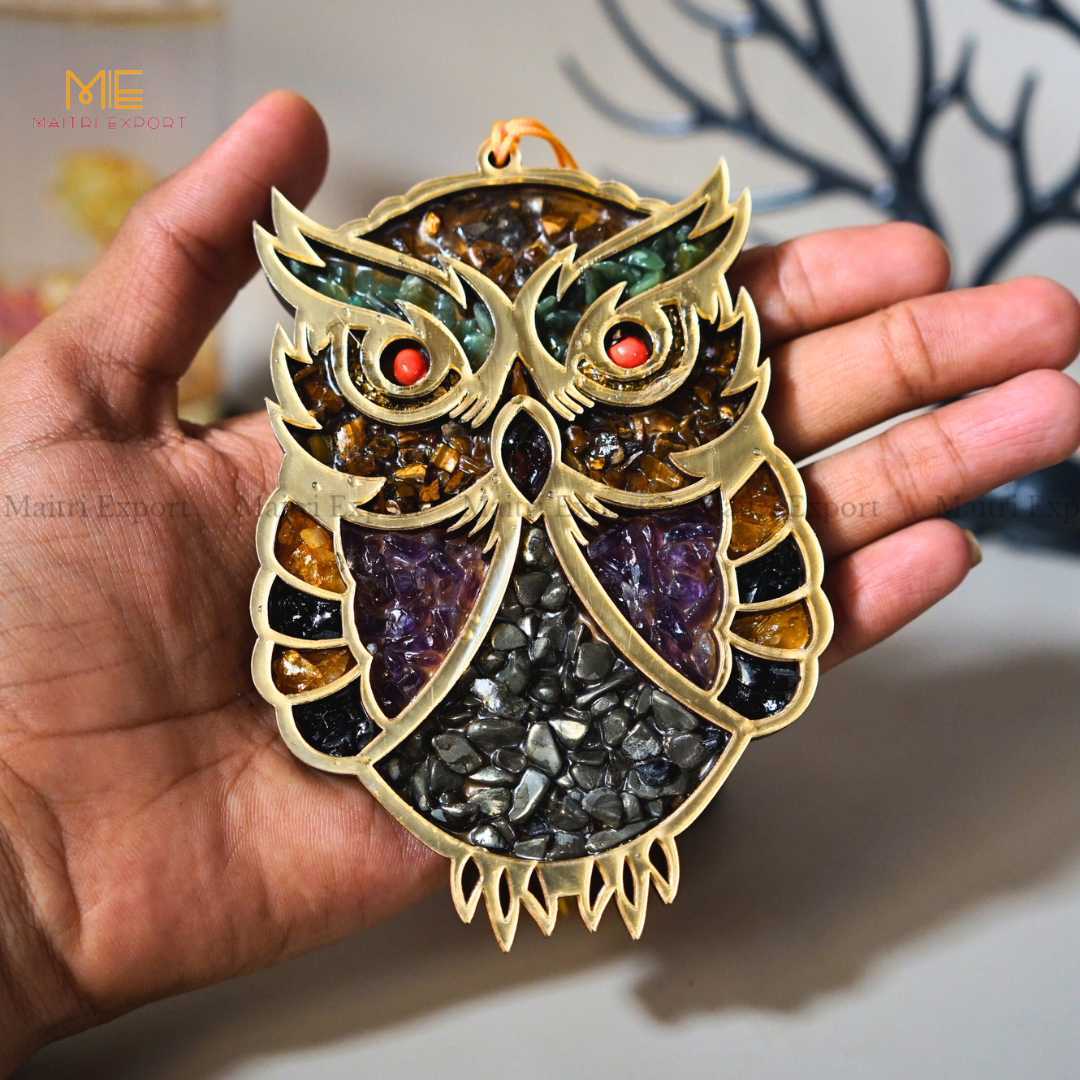 Owl Money magnet and 7 chakra Wall & Car Hanger-Maitri Export | Crystals Store