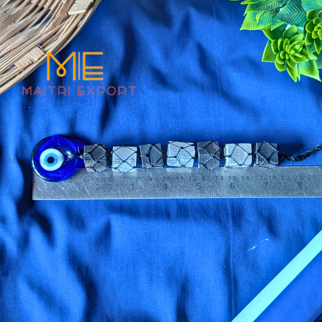 Selenite / Tourmaline Evil Eye Hanger-Maitri Export | Crystals Store