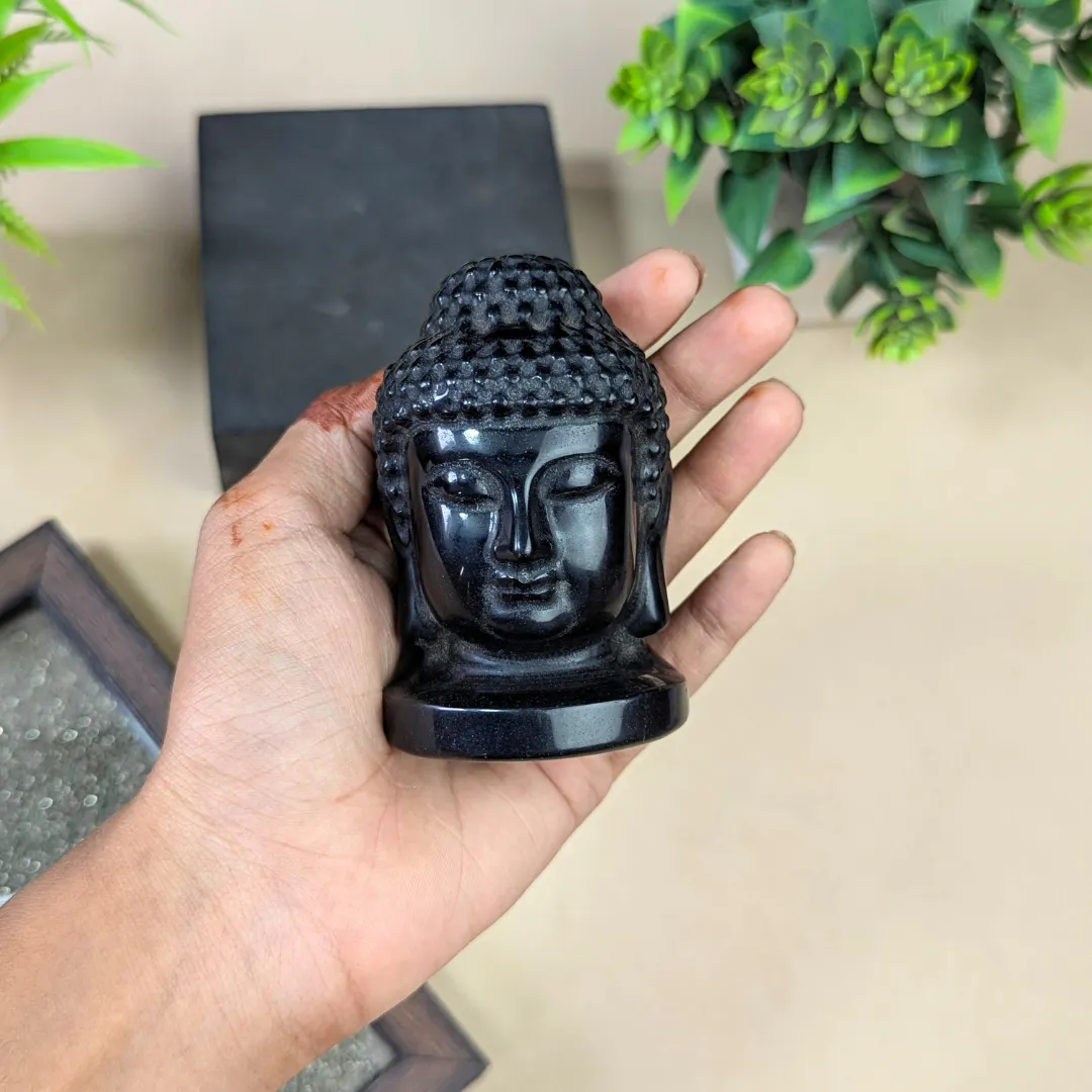 Buddha Head 3 inch-Black-Maitri Export | Crystals Store