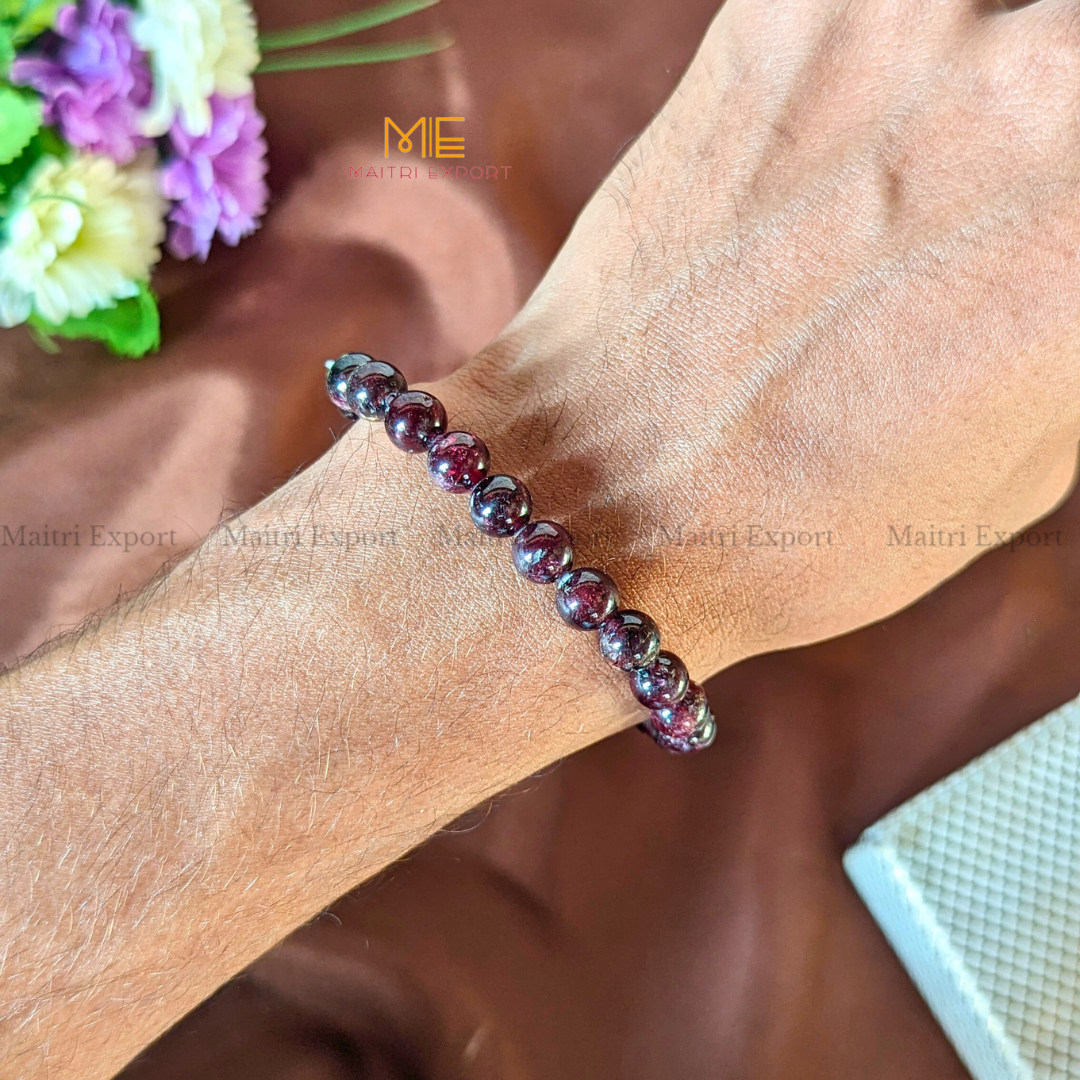 Garnet Natural Crystal Healing Bracelet-Maitri Export | Crystals Store