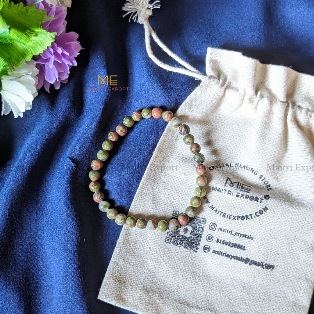 Unakite Natural Crystal Healing Bracelet-Maitri Export | Crystals Store
