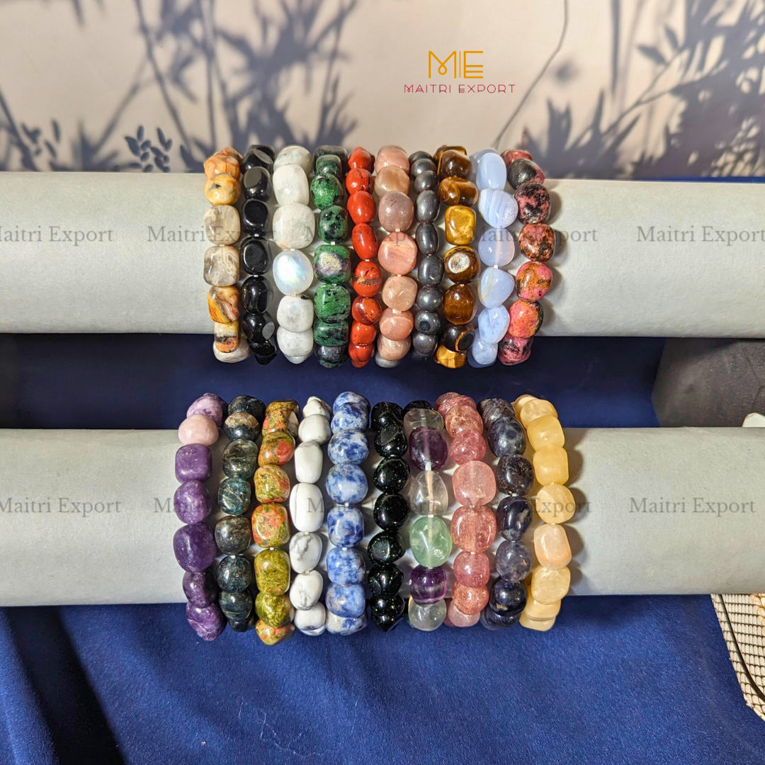 Small Tumble Crystal Beads Bracelet-Maitri Export | Crystals Store