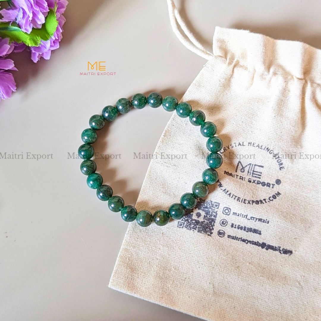 Green Jade 8mm Natural Star quality Crystal Healing Bracelet-Maitri Export | Crystals Store