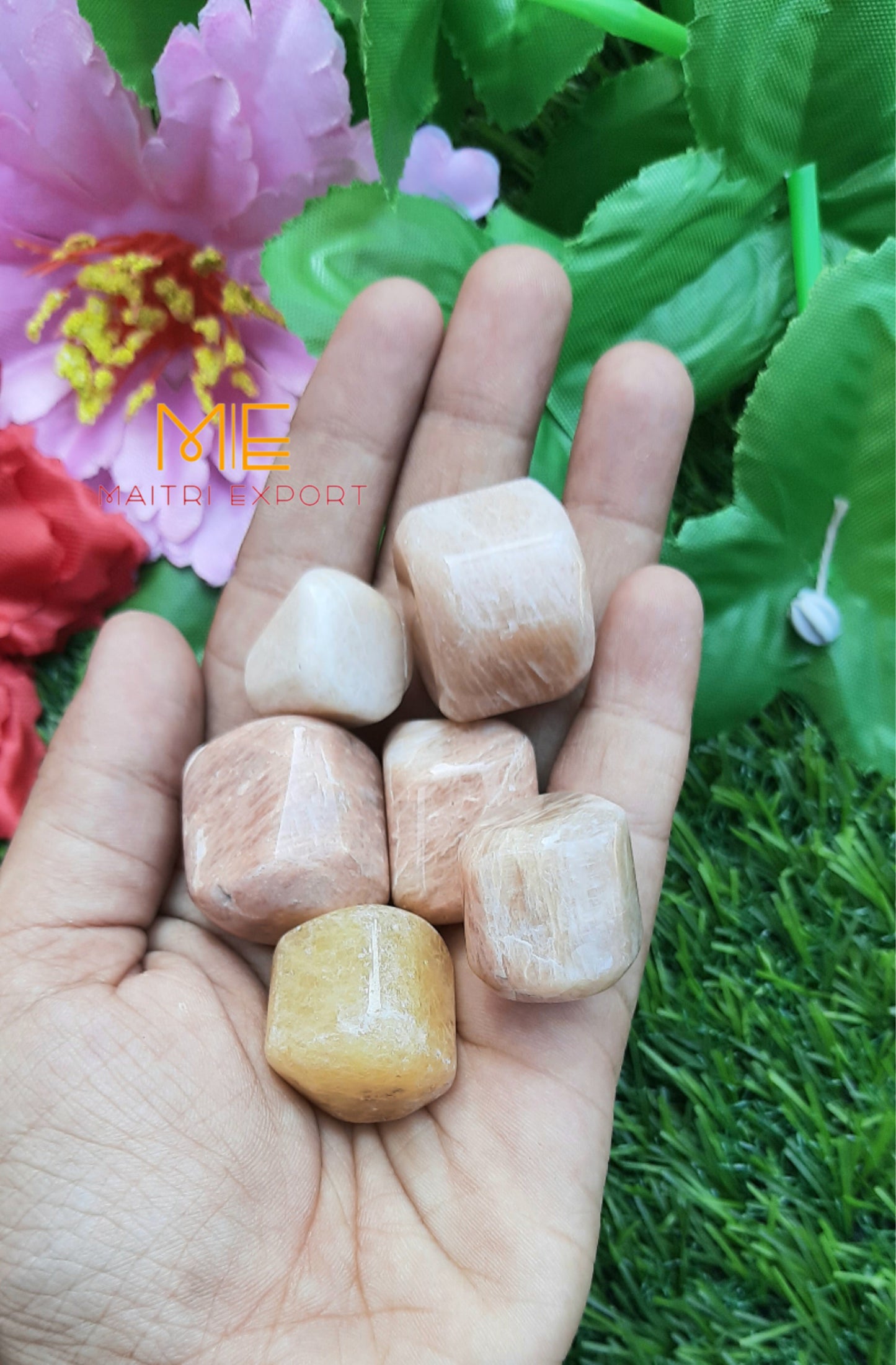 Peach Moonstone Natural Crystal Healing Stone Tumble / Pocket Stone-Maitri Export | Crystals Store