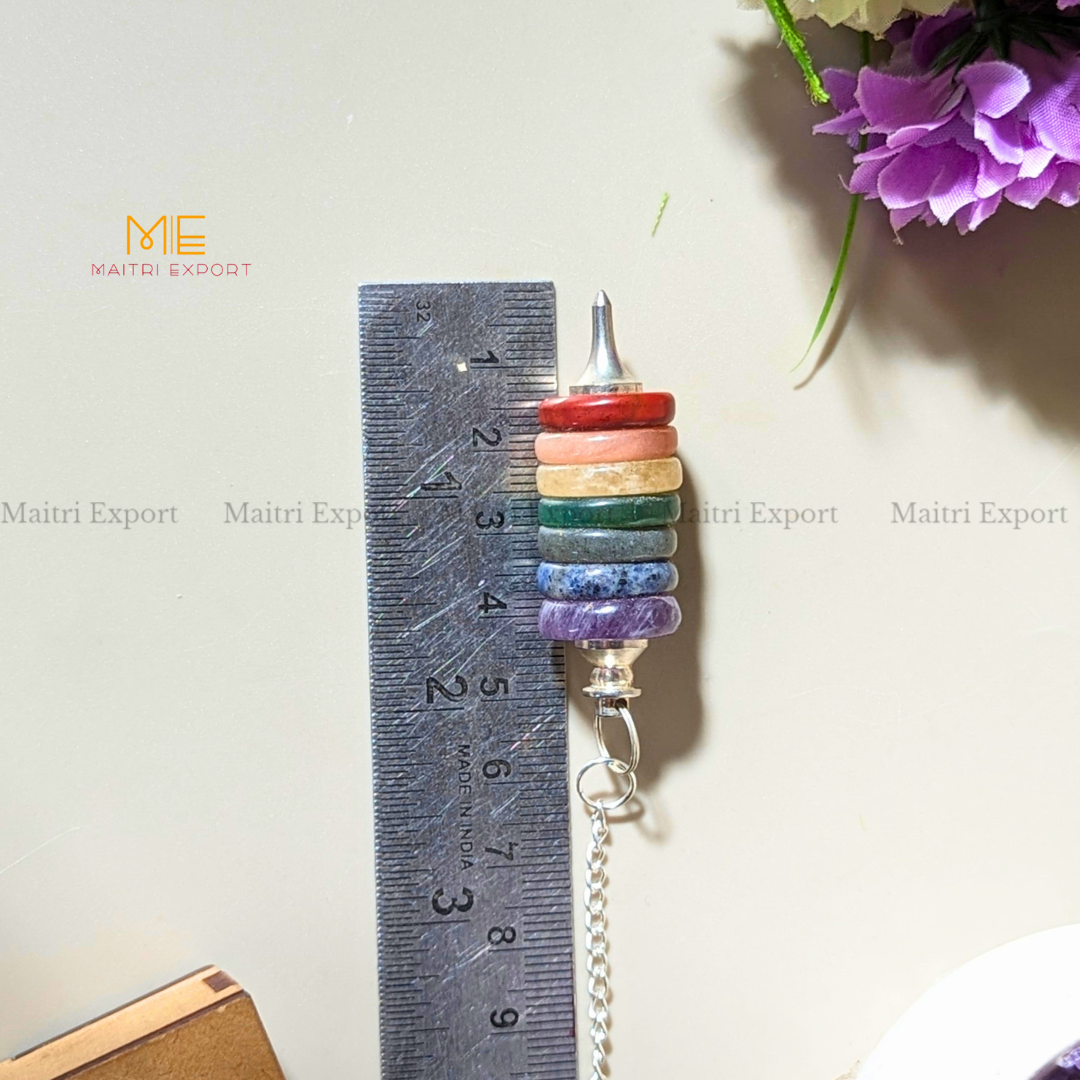 7 Chakra Donut Shaped Crystal Pendulum-Maitri Export | Crystals Store