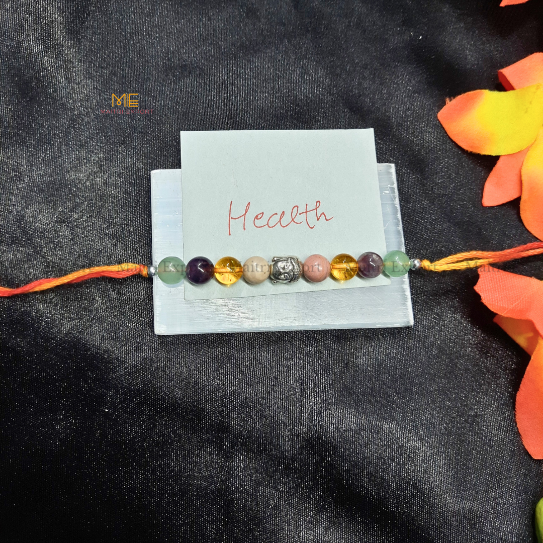Natural crystal stone purposed rakhi-Health-with buddha charm-Maitri Export | Crystals Store