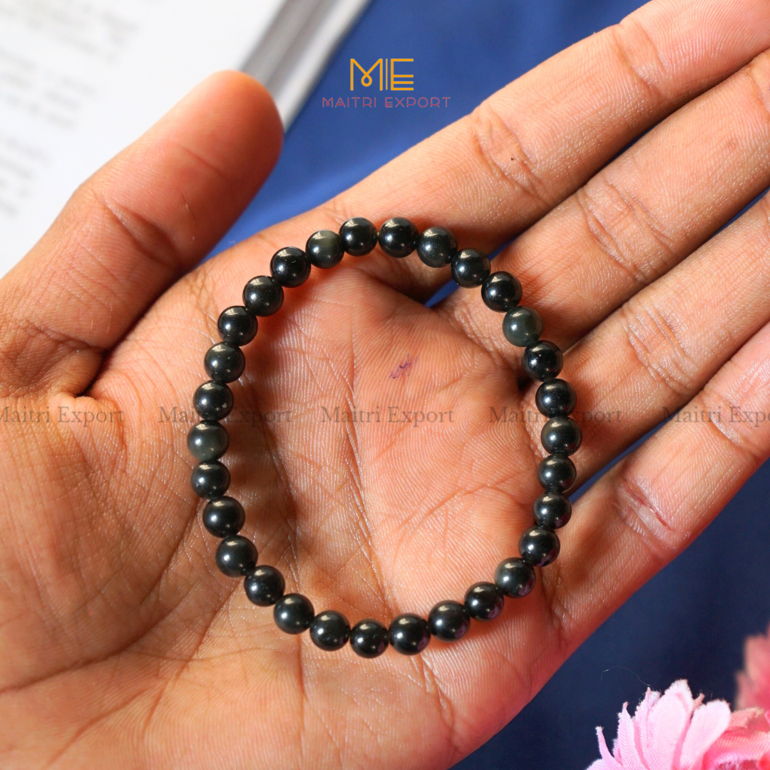 Rainbow Obsidian Natural Crystal Healing Bracelet-6mm-Maitri Export | Crystals Store