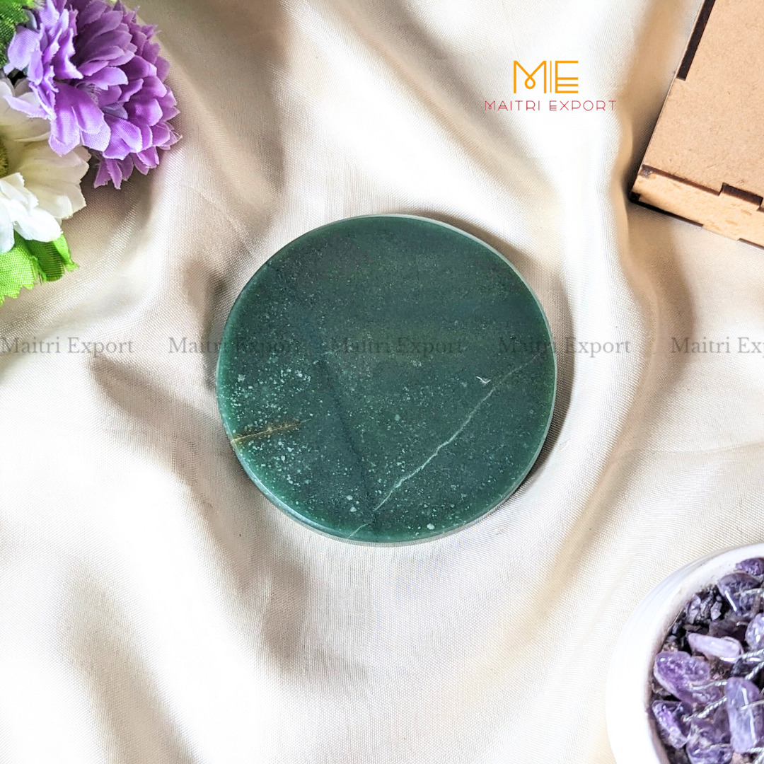 Green Jade with Zibu Symbol Plate-Maitri Export | Crystals Store