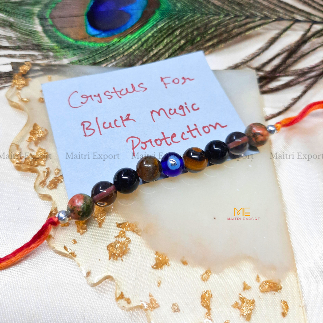 Natural crystal stone purposed rakhi-Maitri Export | Crystals Store
