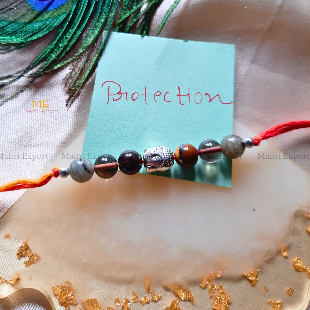 Natural crystal stone purposed rakhi-Maitri Export | Crystals Store