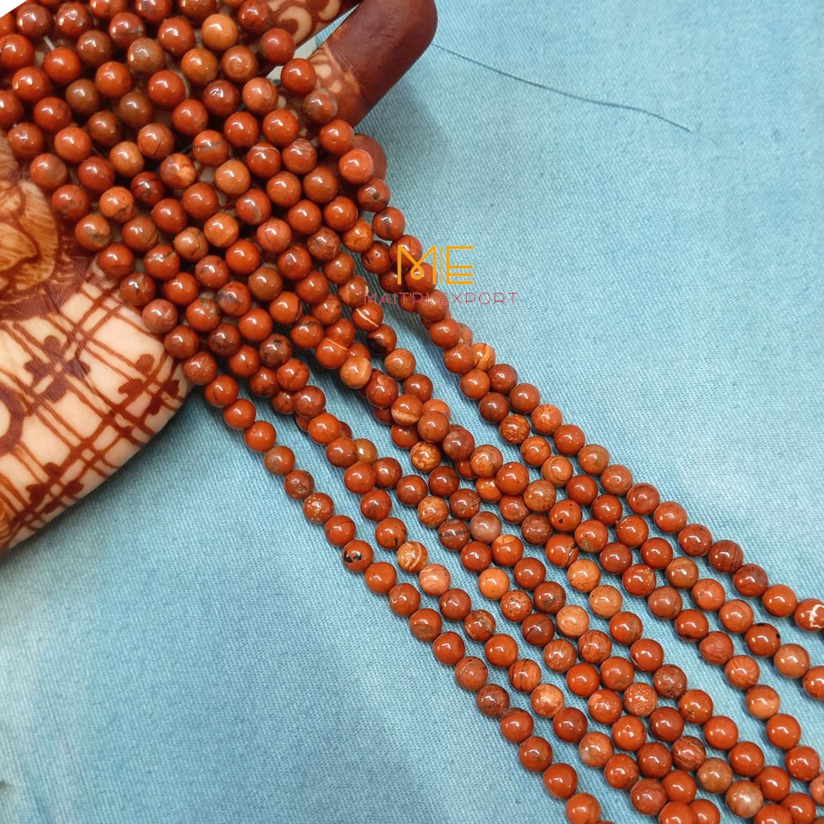 6mm loose round crystal beads strand / line-Red Jasper-Maitri Export | Crystals Store